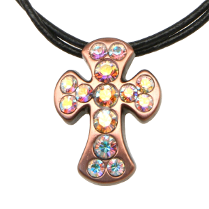 Rounded Cross Necklace - AB