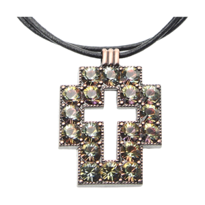 Square Cross Necklace - Volcano