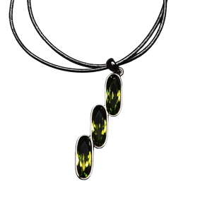 Triple Stack Oval Necklace - Olivine