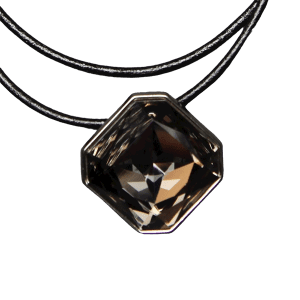 Diagonal Rounded Square Necklace - Black Diamond