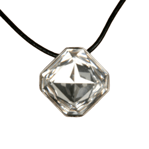 Diagonal Rounded Square Necklace - Clear