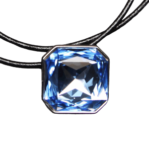 Diagonal Rounded Square Necklace - Sapphire