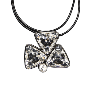 Trifecta Necklace - Clear/Black Finish