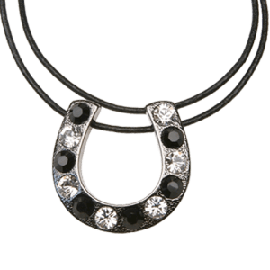 Horseshoe Necklace - Clear & Jet