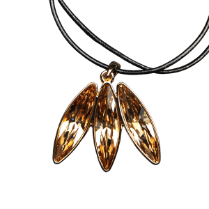 Tri Feather Necklace - Golden Shadow
