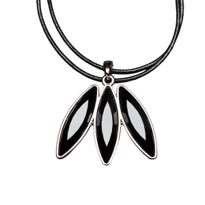 Tri Feather Necklace - Black