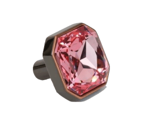 CRYSTAL DOOR KNOB-03-ROSE- CUPPER