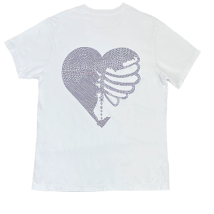 Skeleton Heart - White Tee