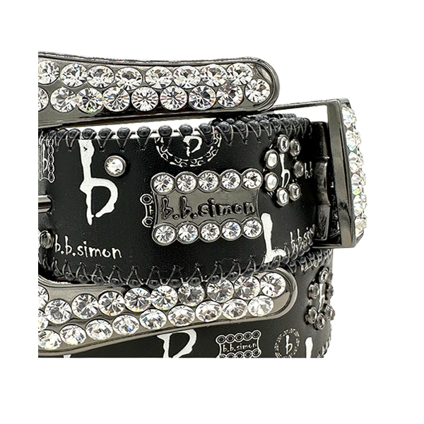 bb Simon Swarovski Crystals Italian Leather Belts Made in USA