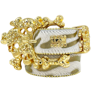 Acid Wash Gold Tiger Stripe Skull Pile