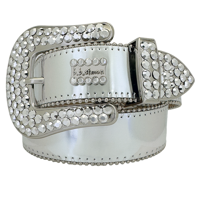 bb Simon Swarovski Crystals Italian Leather Belts Made in USA