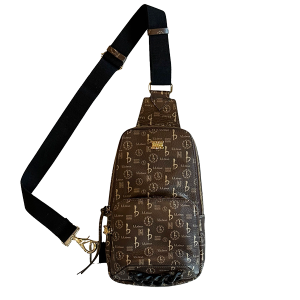 BB Pattern Sling Bag - Brown