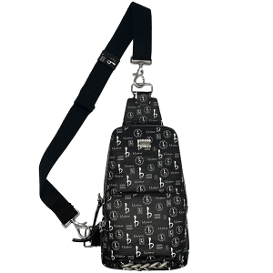 BB Pattern Sling Bag - Black