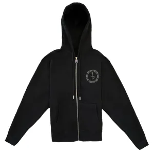 Emblem Zip Up Hoodie - Black/Clear