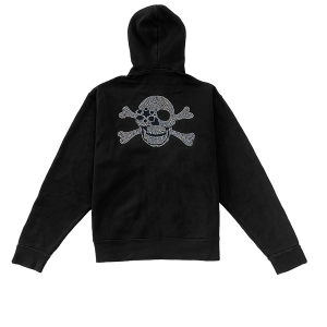 Black Skull Zip Up Hoodie - AB