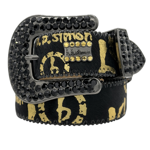 Acid Washed Pony Hair Classic - Black/Gold