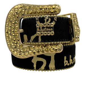 Acid Washed Pony Hair Classic - Black/Gold