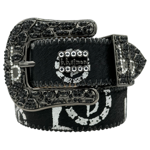 Acid Washed Pony Hair Triple 'b' Classic - Black/Chrome