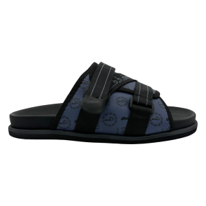 BB Pattern Strapped Slides - Navy