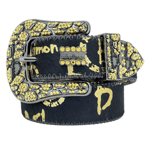 Acid Washed Pony Hair Triple 'b' Classic - Black/Clear/Chrome