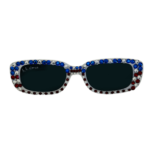 White U.S.A Crystal Sunglasses