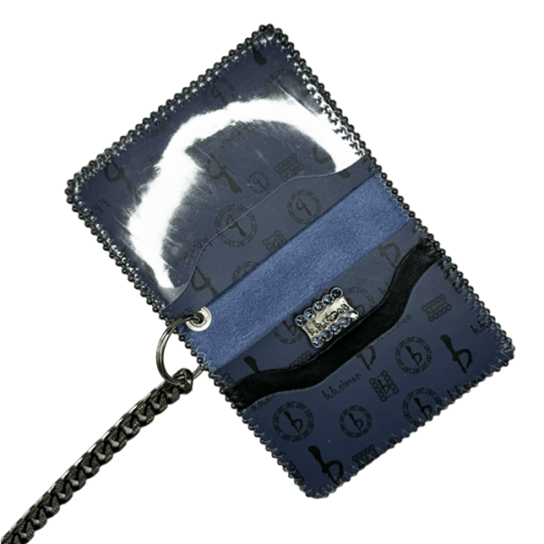 Chain Wallet - Navy bb Pattern - B.B. Simon®