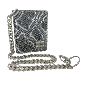 Chain Wallet- Silver Coiled Serpent/ Chrome