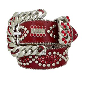 Curb Chain Helix - Red/Silver