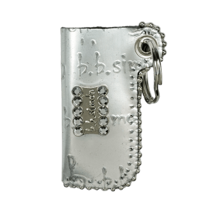 Retractable Lighter Holder - Embossed Silver BB Pattern