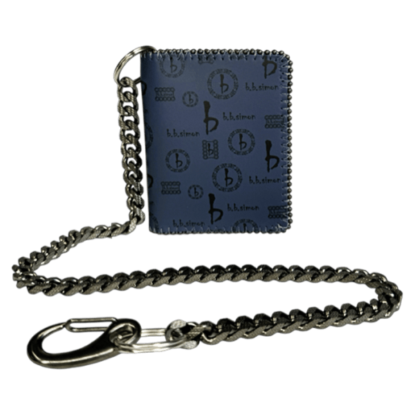 Chain Wallet - Navy bb Pattern - B.B. Simon®