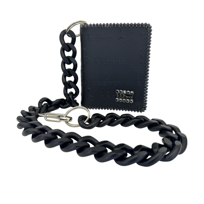 Chain Wallet- bb Pattern Black /JetHem - B.B. Simon®