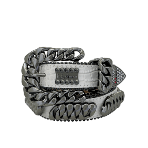 Skinny Curb Chain 360- Light Gray/Jet Hem