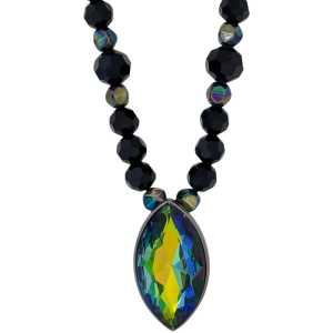 Green Volcano Marquise Necklace – Green/ Black