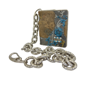 Chain Wallet  –Turquoise / Grey Floral