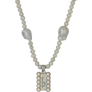 ‘b’ Logo /Large Pearl – Silver/ AB