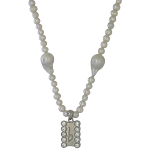 ‘b’ Logo -Large Pearl / Silver - Clear