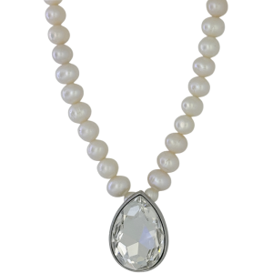 Teardrop Crystal – Pearl/ Clear