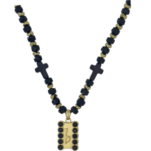 ‘b’ Logo - Cross'n Beads / Gold- Jet