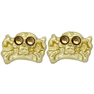 Skull Earrings - Gold/Sm.Topaz
