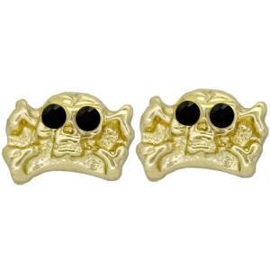 Skull Earrings - Gold/Jet