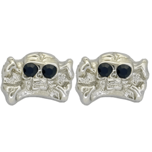 Skull Earrings - Silver/Jet