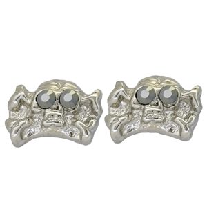 Skull Earrings - Silver/Jet Hematite