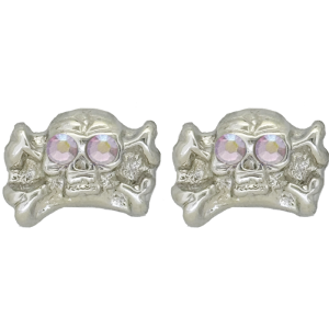 Skull Earrings - Silver/Light Rose
