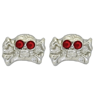 Skull Earrings - Silver/Lt.Siam