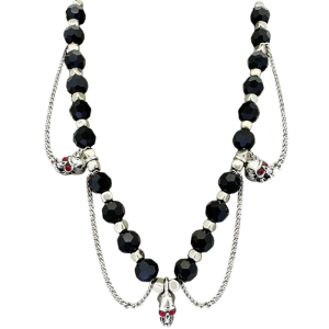 Triple Skulls  - Silver / Jet