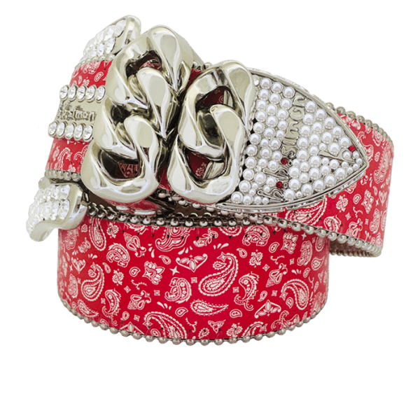 Luxe Twinkle -Red Bandana / Clear - Silver - B.B. Simon® display picture 1