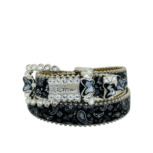 Butterflies Quad - bandana / Clear - Silver