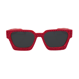 BB Square Crystal Sunglasses - Red / Lt.Siam