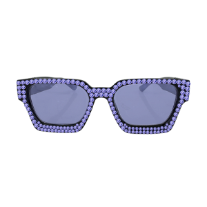 BB Square Crystal Sunglasses - Black / Tanzanite
