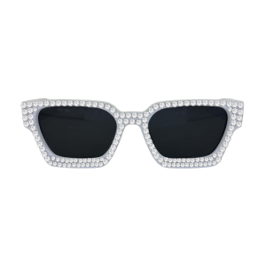 BB Square Crystal Sunglasses - White / Clear